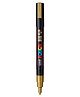 Uniball Posca 3M 0.9 mm-1.3 mm Bullet Shaped Marker Pen, Gold Ink, Pack of 1