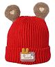Kid-O-World Bunny Ear Detailed With Heart Embroidered Cap -  Red-  Diameter 48 Cms