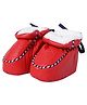 Kid-O-World Solid Leather Detailed Booties - Red