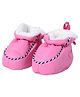 Kid-O-World Solid Leather Detailed Booties - Dark Pink