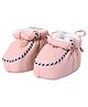Kid-O-World Solid Leather Detailed Booties - Peach