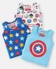 Babyhug Marvel 100% Cotton Knit Sleeveless Sando with Avengers Print Pack of 3- Multicolor