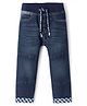 Babyhug Full Length Solid Color Denim Jeans With Stretch - Blue