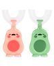 Chinmay Kids U-Shaped Toothbrush Food Grade Material And Attractive Cartoon Ultra Soft Toothbrush (Green - Pink)