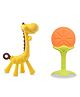 Chinmay Kids Silicone Baby Teether Giraffe and Stand Shape Baby Teething Toy Cartoon BPA Free Teether Yellow & Orange