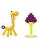 Chinmay Kids Silicone Baby Teether Giraffe and Stand Shape Baby Teething Toy Cartoon BPA Free Teether Yellow & Purple
