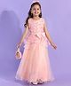Mark & Mia Sleeveless Party Frock with Floral Applique - Pink
