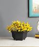 Foliyaj Artificial Plant with Greenish Yellow Leaves and Flowers with Pot