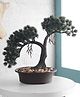 Foliyaj Artificial Shoe Horn Shaped Bonsai Pine Tree with a Brown Oval Pot