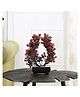 Foliyaj Artificial U Shaped Plant with Red Leaves in a Rectangular Pot