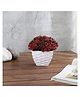 Foliyaj Artificial Plant with Red Leaves with a Piramyd Shaped White Pot