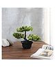 Foliyaj Artificial 3 Head Bonsai Tree with Purple Flowers with a Black Hexagon Pot