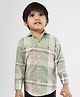 Polka Tots Cotton Full Sleeves Checks Shirt - Green