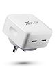 XTOUCH 40 W PD 3 A Dual Port Mobile Charger with Detachable Cable -White