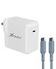 XTOUCH 65W Type C and USB Ports Adapter with Type C to C Cable 2M- White