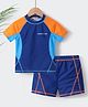 Kookie Kids  Raglan Sleeves Two Piece Swimsuit with Text Print - Navy Blue