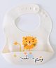 Silicone Bib With Lion Print- Light Pink