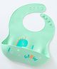 Silicone Bib With Dino Print-  Green