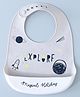 Silicone Bib With Space Print-  Grey