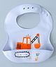 Silicone Bib With Space Print- Light Grey