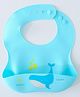 Silicone Bib With Shark Print-  Blue