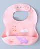 Silicone Bib With Elephant Print-  Pink