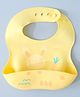 Silicone Bib With Bunny Print-  Yellow