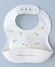 Silicone Bib With Fruit Print-  Beige