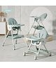 High Chair with Rocking Function and Cushioned Seat - Green| 5 Point Harness| Wheels with Lock| Compact Fold| Removable Double Food Tray| Reclining Backrest