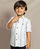 Polka Tots Full Sleeves Double Striped Shirt - White