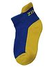 Zikku Cozy Comfort 100% Cotton Ankle-Length Kids Socks Thick Base for All-Day Wear & Happy Feet (6-9 Years) (Yellow Blue)