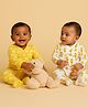 The Mom Store Pack Of 2 Full Sleeves Giraffe & Clouds Printed Cotton Rompers - Multi Colour
