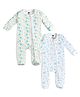 The Mom Store Pack Of 2 Full Sleeves Elephant & Planets Printed Rompers - Multi Colour