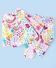 Babyhug Single Jersey Knit Full Sleeves Floral Print Night Suit - Multicolor