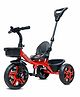 Kidsmate Junior Plug N Play Kids/Baby Tricycle with Parental Control, Storage Basket, Cushion Seat and Seat Belt- Red