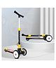 Kidsmate Leo Kick Scooter for Kids 4 Adjustable Height Scooter Foldable & Attractive PVC Wheels with Rear Brakes - Black