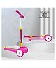 Kidsmate Leo Kick Scooter for Kids 4 Adjustable Height Scooter Foldable & Attractive PVC Wheels with Rear Brakes - Pink