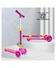 Kidsmate Speedy Kick Scooter for Kids ISI Certified with LED Wheel Lights, Height Adjustable Handlebar & Foldable Design & Rear Brakes for Kids- Pink