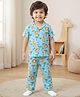 Babyhug Cotton Knit Half Sleeves Night Suit Safari Print - Blue