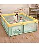 StarAndDaisy 'We Care'  Baby Playpen  Portable Play Yard for Kids with Crocodile Print  Green