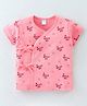 Tango Cotton Single Jersey Knit Half Sleeves Vest Star Print - Pink