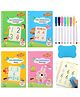 ADKD Magic Practice Reusable book with 8 color pens Set of 4 book- Multicolor