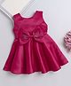 The Magic Wand Sleeveless Bow & Stone Embellished Fit & Flared Dress - Fuchsia Pink