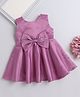The Magic Wand Sleeveless Bow & Stone Embellished Fit & Flared Dress - Onion Pink