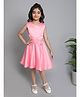 The Magic Wand Sleeveless Bow & Stone Embellished Fit & Flared Dress - Peach