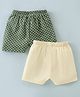 Ben Benny Interlock Cotton Knit Knee Length Shorts Solid & Polka Dot Print Pack of 2 -  Multicolour