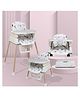 Polka Tots 4-in-1  Grow & Glide High Chair for Babies, Feeding Chair, 2 Level High chair | Safety Harness | Removable Food Tray | Soft Cushion |(9 Months  4 Years) Heart Print, White