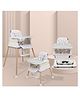 Polka Tots 4-in-1  Grow & Glide High Chair for Babies, Feeding Chair, 2 Level High chair | Safety Harness | Removable Food Tray | Soft Cushion |(9 Months  4 Years) Geometric Print, Grey