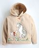 Cherry Crumble By Nitt Hyman Full Sleeves Animal  Printed Hooded Sweatshirt - Beige