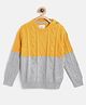 Cherry Crumble By Nitt Hyman Full Sleeves Cable Knitted Sweater -  Yellow